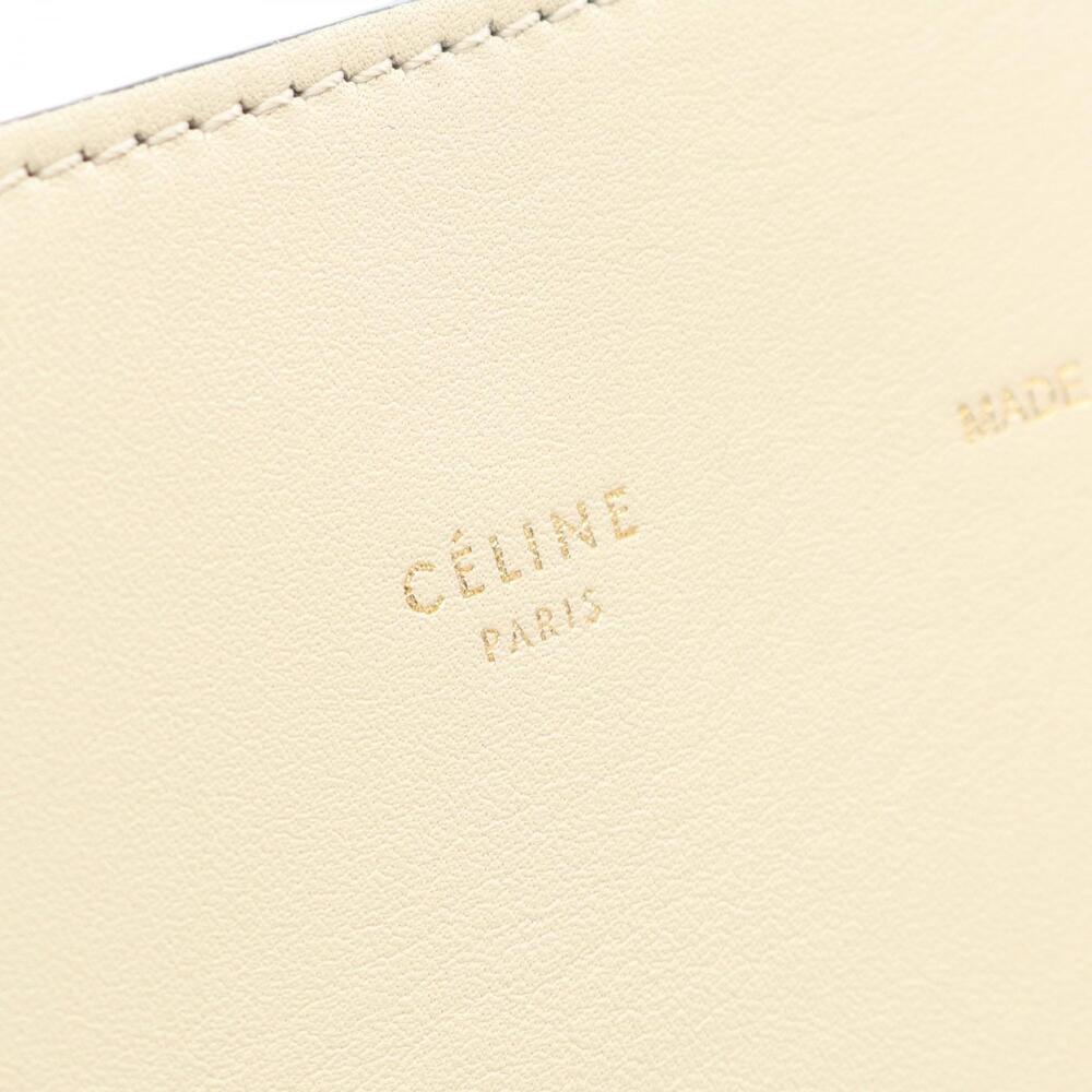 Celine Shoulder Red White Bag Blue Twisted Leather Cabas Ivory - Picture 4 of 9